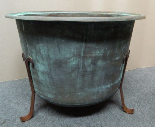 Very Large Verdigris Copper Planter / Pot