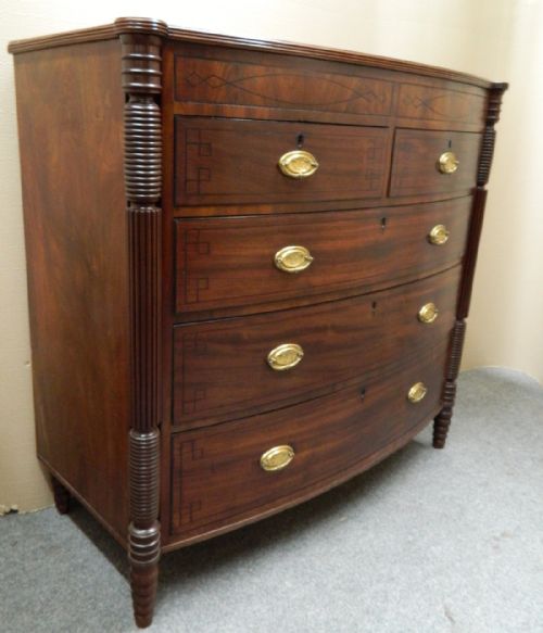 fig 1. Regency mahogany bowfront chest of drawers