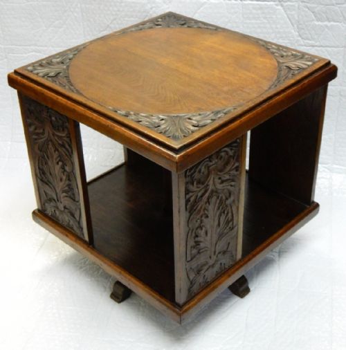 Arts & Crafts Table Top Revolving Bookcase