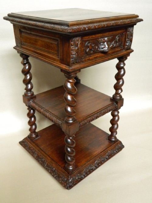 Carved Oak Green Man Stand / Pedestal