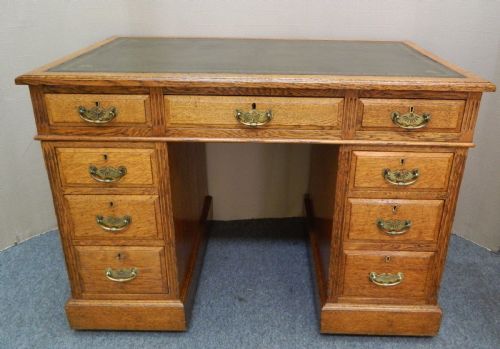 fig 1. oak pedestal desk