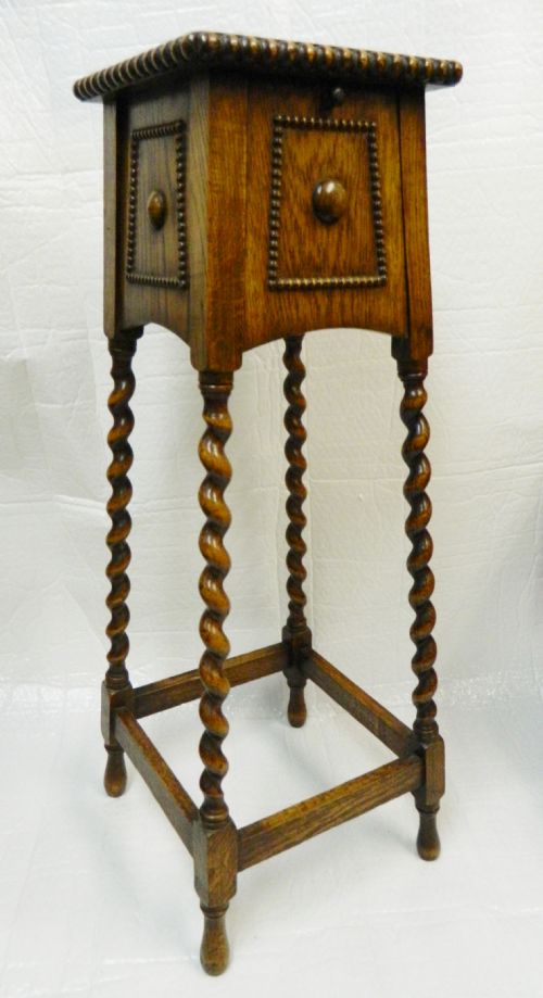 Unusual Oak Plant Stand / Hall Stand