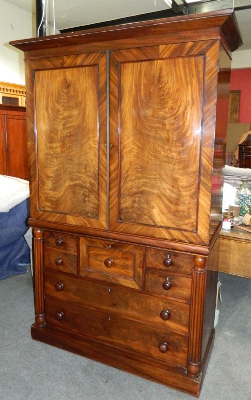Scottish Mahogany Linen Press