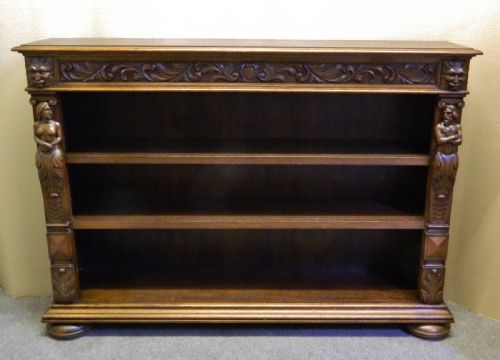 Carved Oak Green Man Bookcase