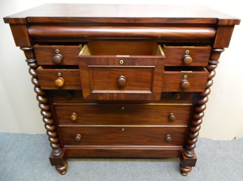 fig 1. large mahogany scotch chest of drawers