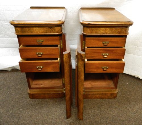 fig 1. pair of Victorian walnut bedside cabinets