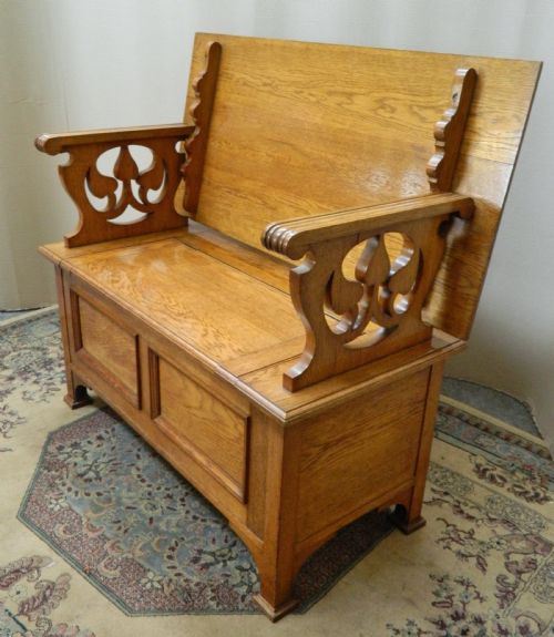 Arts & Crafts Oak Monks Bench