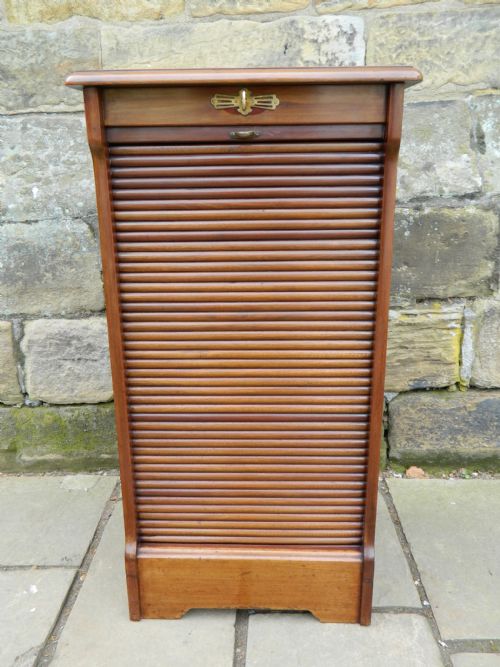 Mahogany Tambour Front Filing Cabinet