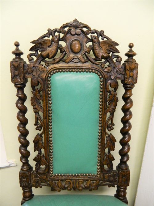 fig 1. set of 4 carved oak chairs