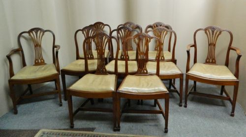 Set of 10 Mahogany Dining Chairs