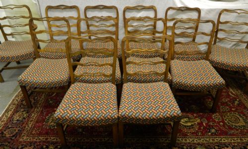 Set of 12 Elm Dining Chairs