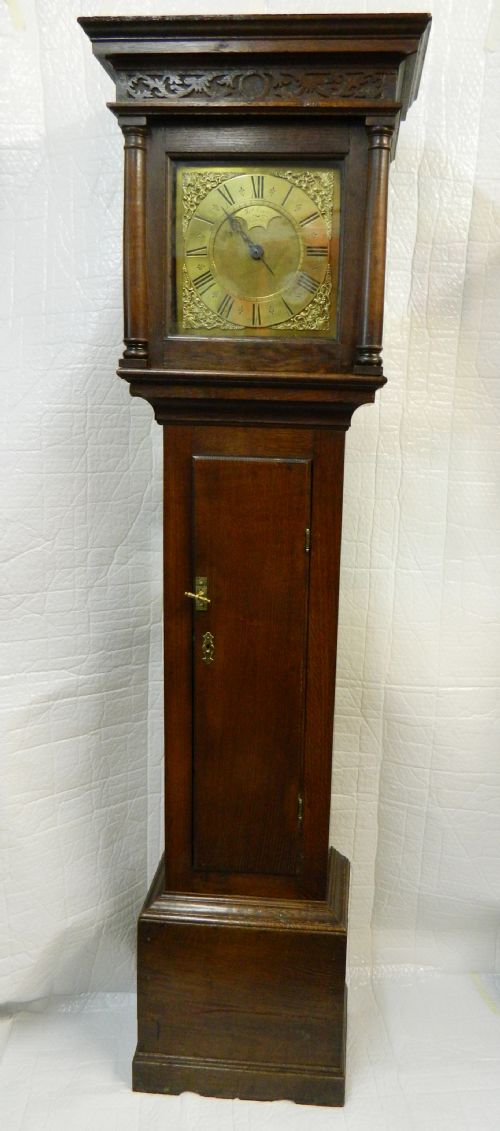 Small Oak Single Pointer Longcase Clock