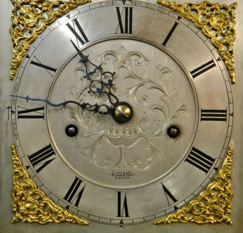 fig 1. fine quality small mahogany longcase clock - R Stewart Glasgow
