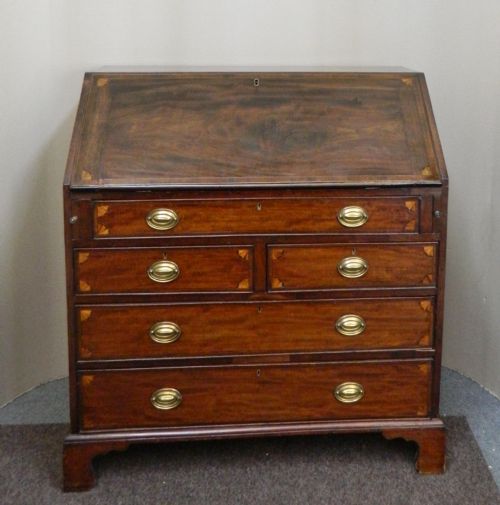 Georgian Inlaid Mahogany Bureau