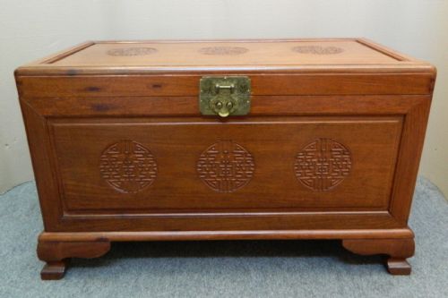 Chinese Carved Camphor Wood Trunk