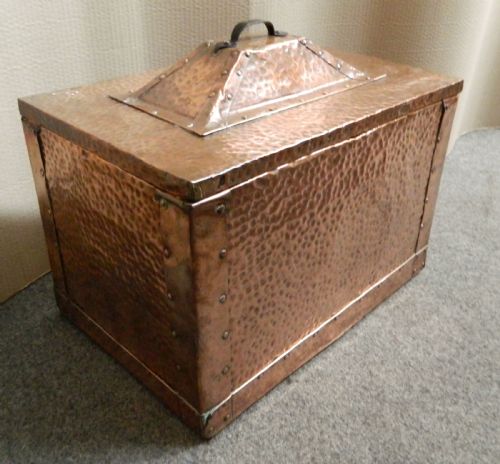 Arts & Crafts Copper Coal Box