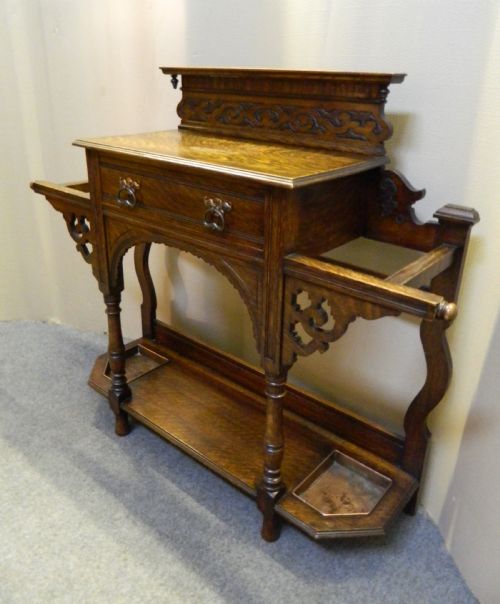 fig 1. Arts & Crafts oak hall stand