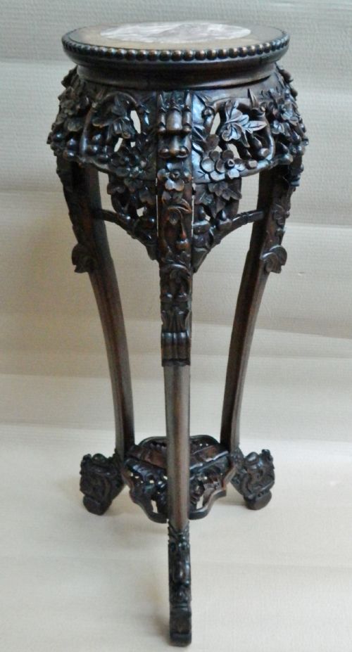 Chinese Carved Hardwood Stand / Jardiniere