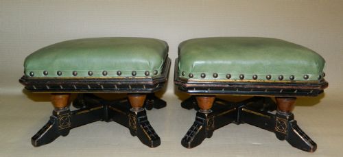 Pair of Aesthetic Foot Stools in the Manner of Lamb of Manchester