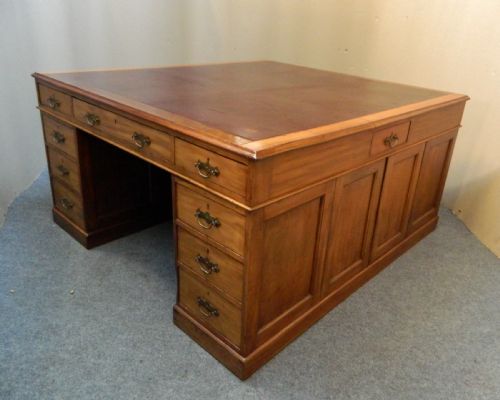 Large Mahogany Partners Desk