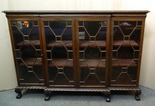 Mahogany Breakfront Bookcase
