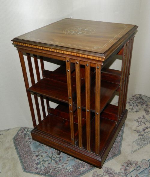 Inlaid Revolving Bookcase