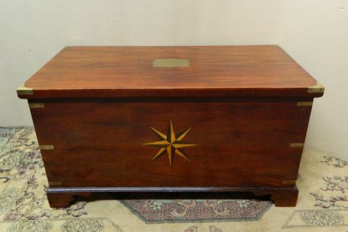 Mahogany Brass Bound Trunk