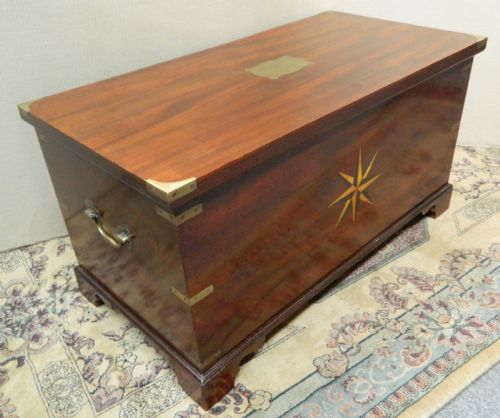 fig 1. mahogany brass bound trunk
