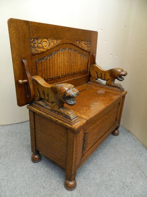 Small Oak Monks Bench