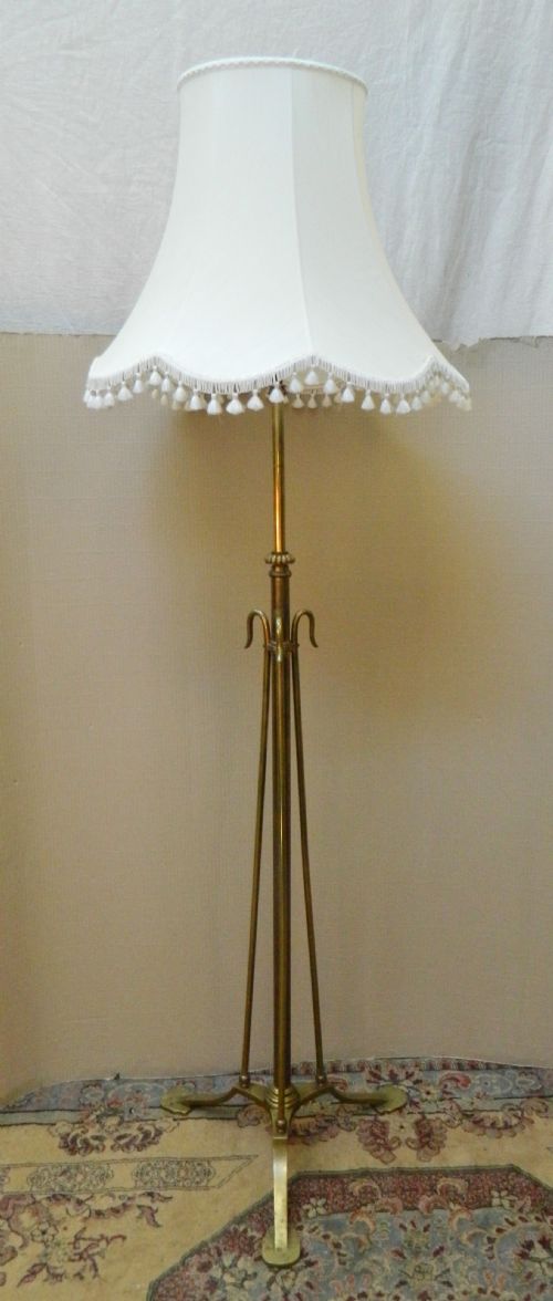 Arts & Crafts Brass Adjustable Standard Lamp