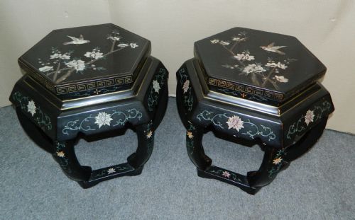 Decorative Pair of Lacquered Tables