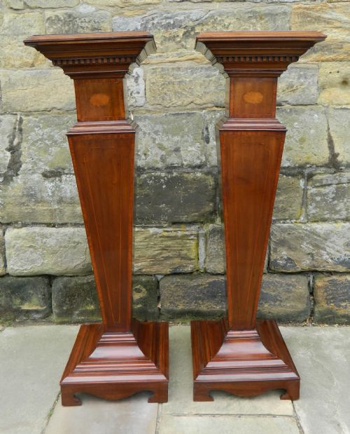 Pair of Mahogany Columns / Pedestals / Stands