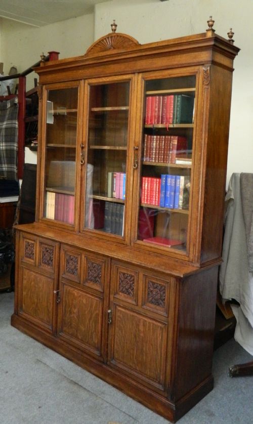 fig 1. large oak bookcase