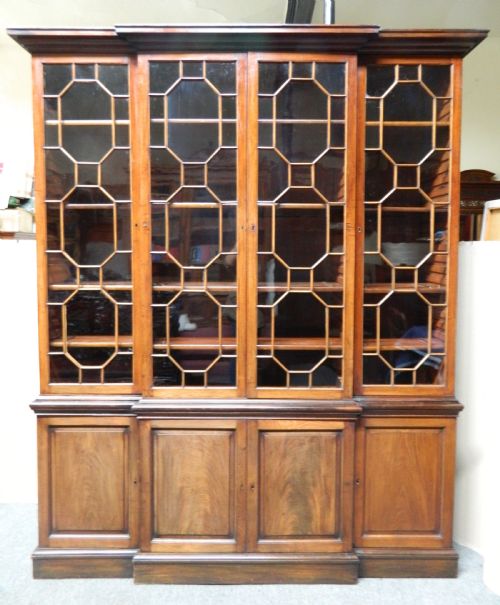 Georgian Mahogany Breakfront Bookcase