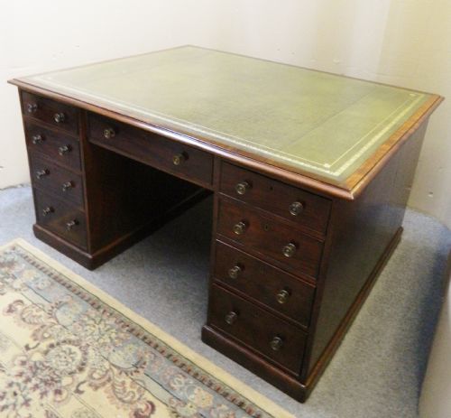 Large Georgian Mahogany Partners Desk