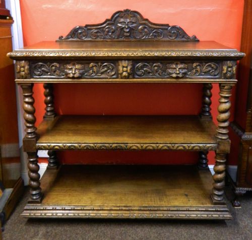 Carved Oak Buffet / Dumb Waiter