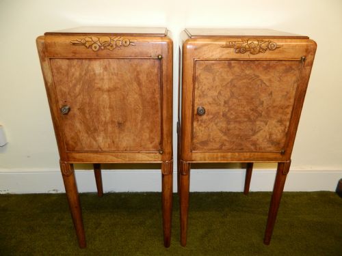 Pair of Walnut Bedside Cabinets