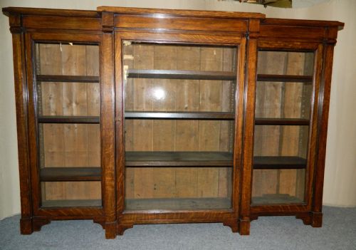 Oak Breakfront Bookcase