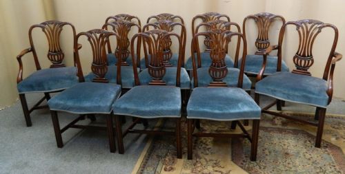 Good Quality Set of 12 Mahogany Dining Chairs