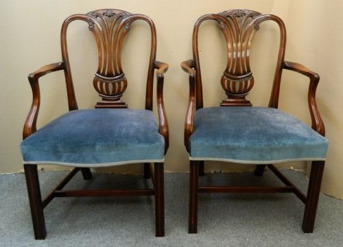 fig 1. good quality set of 12 mahogany dining chairs