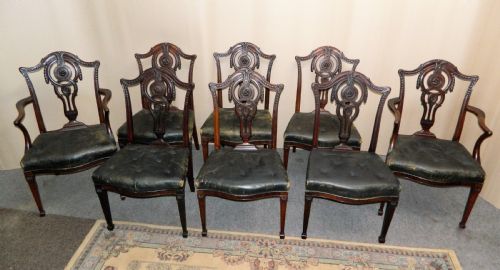 SET OF 8 MAHOGANY DINING CHAIRS H SAMUEL LONDON - ADDITIONAL PHOTO 1
