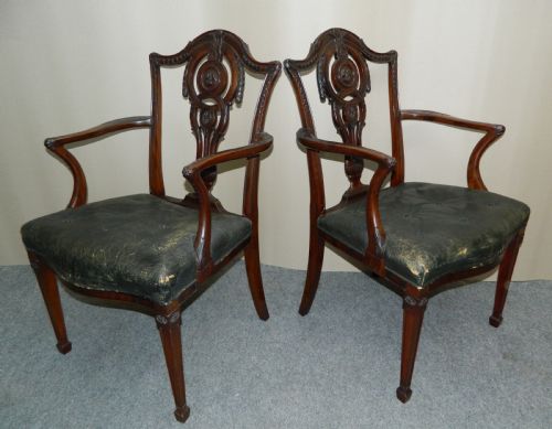 SET OF 8 MAHOGANY DINING CHAIRS H SAMUEL LONDON - ADDITIONAL PHOTO 2