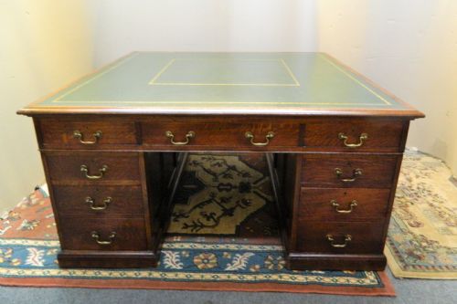 Large Oak Partners Desk - Holland & Sons, London