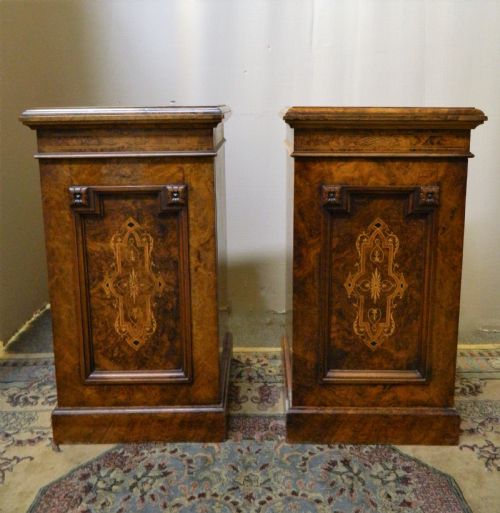 fig 1. Pair of walnut bedside cabinets