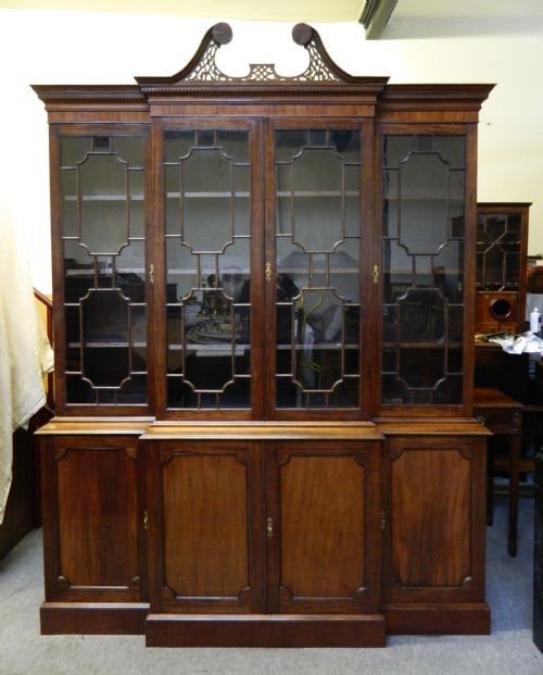Mahogany Breakfront Bookcase