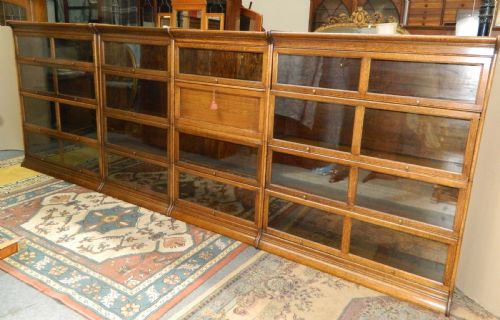 Suite of Oak Stacking Bookcases
