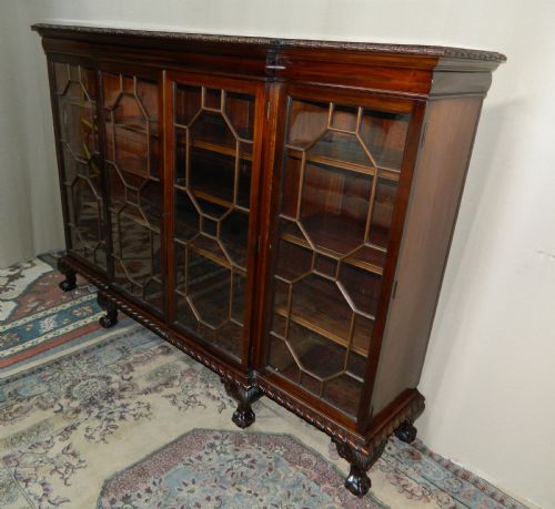 fig 1. mahogany breakfront bookcase