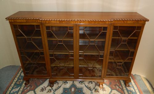 Mahogany Breakfront Bookcase