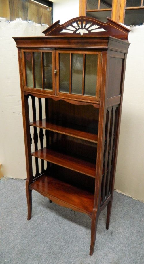 Art Nouveau Mahogany Cabinet Bookcase