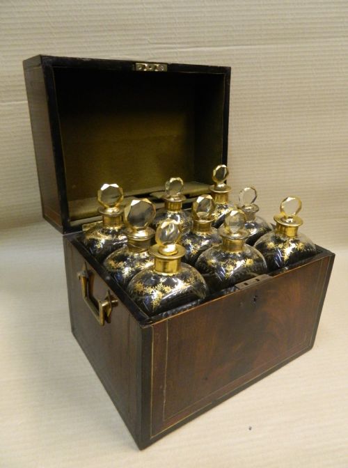 Brass Inlaid Decanter Box